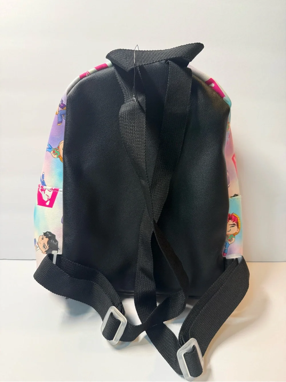 Kpop Demon Hunters (Saja Boys)Pastel Chibi Anime Mini Backpack Gold Zipper